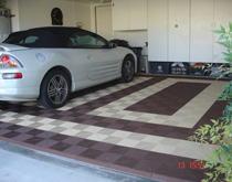 別墅車庫地面鋪裝材料，咖啡色風(fēng)格